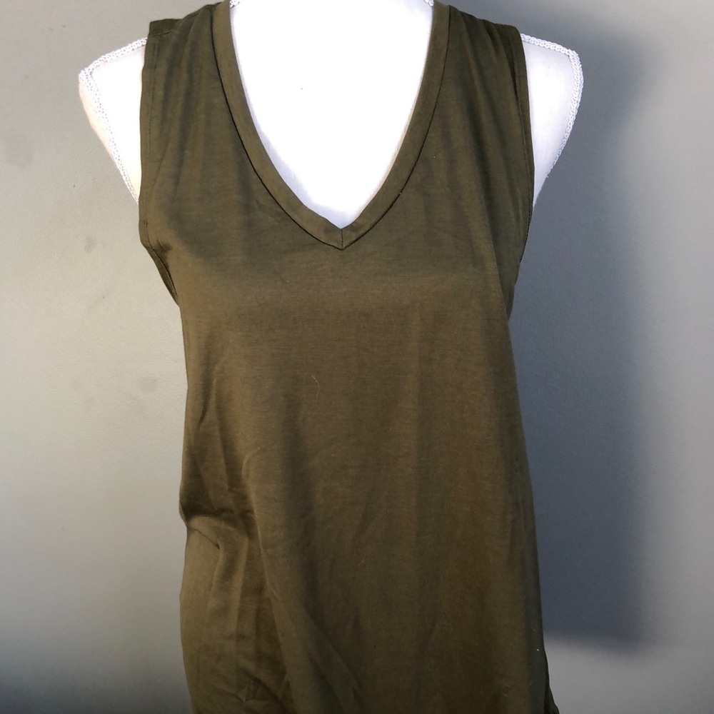 Army green workout tank